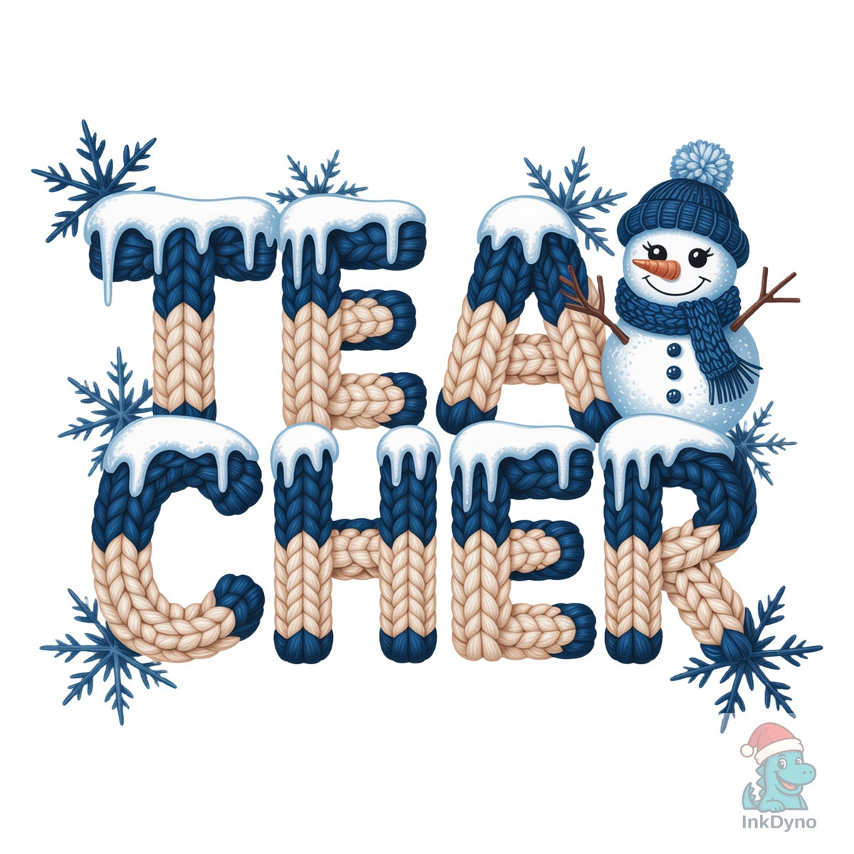 Faux Yarn Teacher Winter Season Snowman