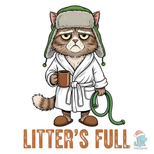 Funny Grumpy Cat "Litter's Full" - DTF Transfer