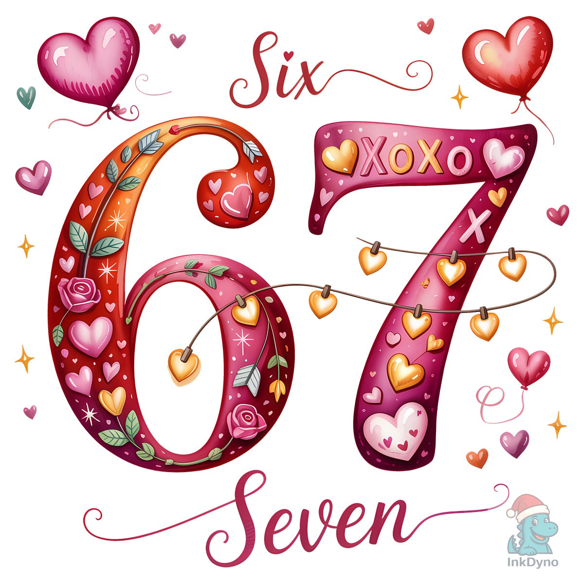 Six Seven 67 Valentine Meme T-shirt