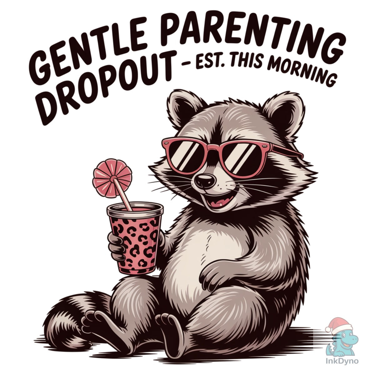 Cool Raccoon Drinking Coffee