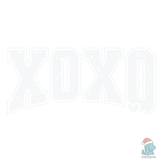 Retro Valentine XOXO Varsity Heart - DTF Transfer