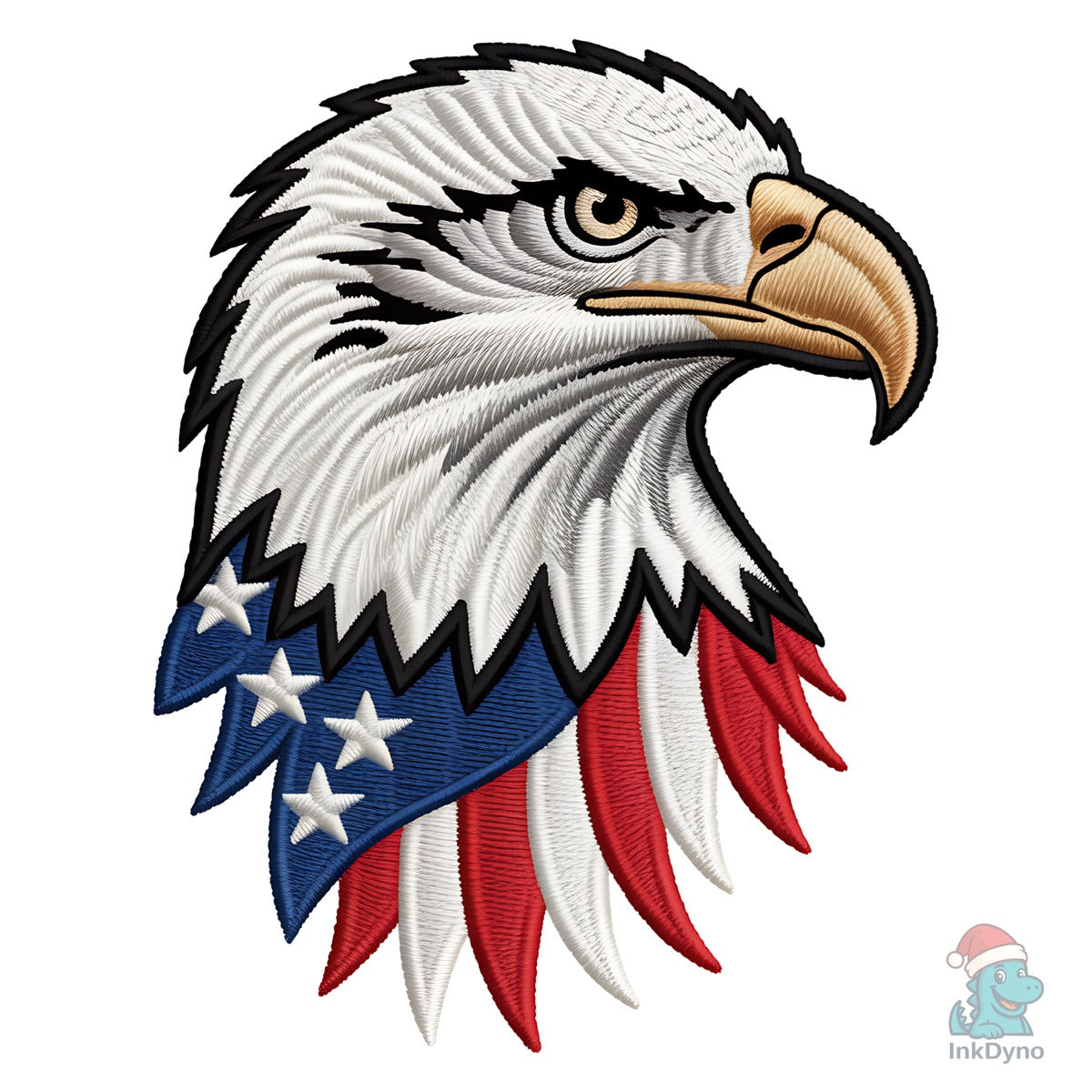 Patriotic Eagle Head Embroidery
