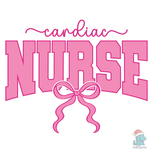 Cardiac Nurse Coquette Nurse Pink Bow - DTF Transfer