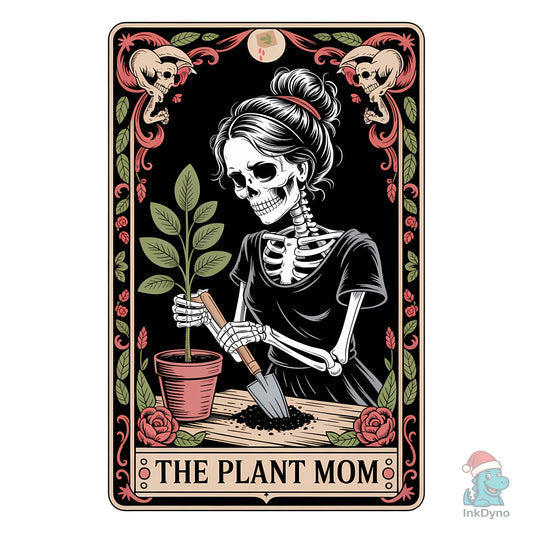 Plant Mom Tarot Card Skeleton Halloween - DTF Transfer