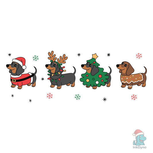 Christmas Dachshund Holiday Design - DTF Transfer
