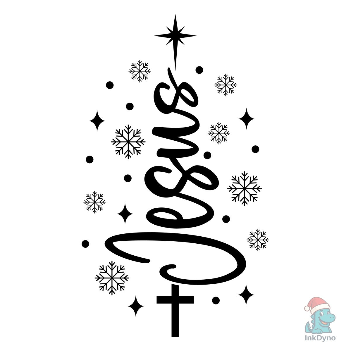 Jesus Christmas Tree Christian Heat