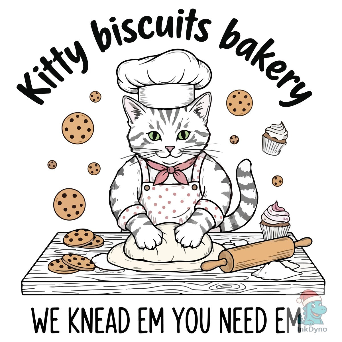 Cute Baker Cat Kitty Biscuits Bakery