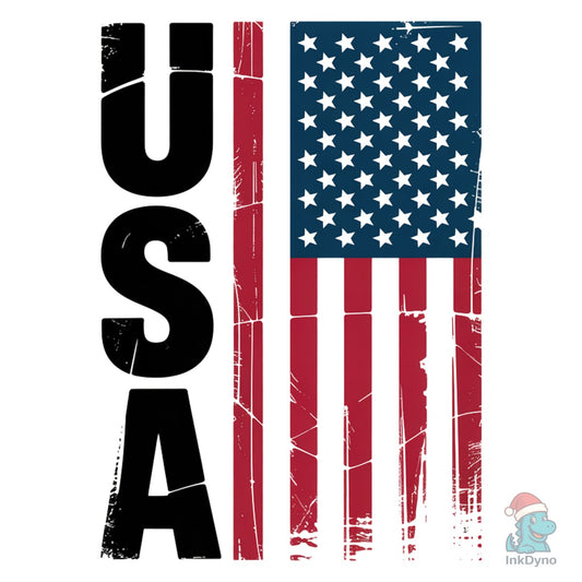 Distressed USA Flag Patriotic - DTF Transfer