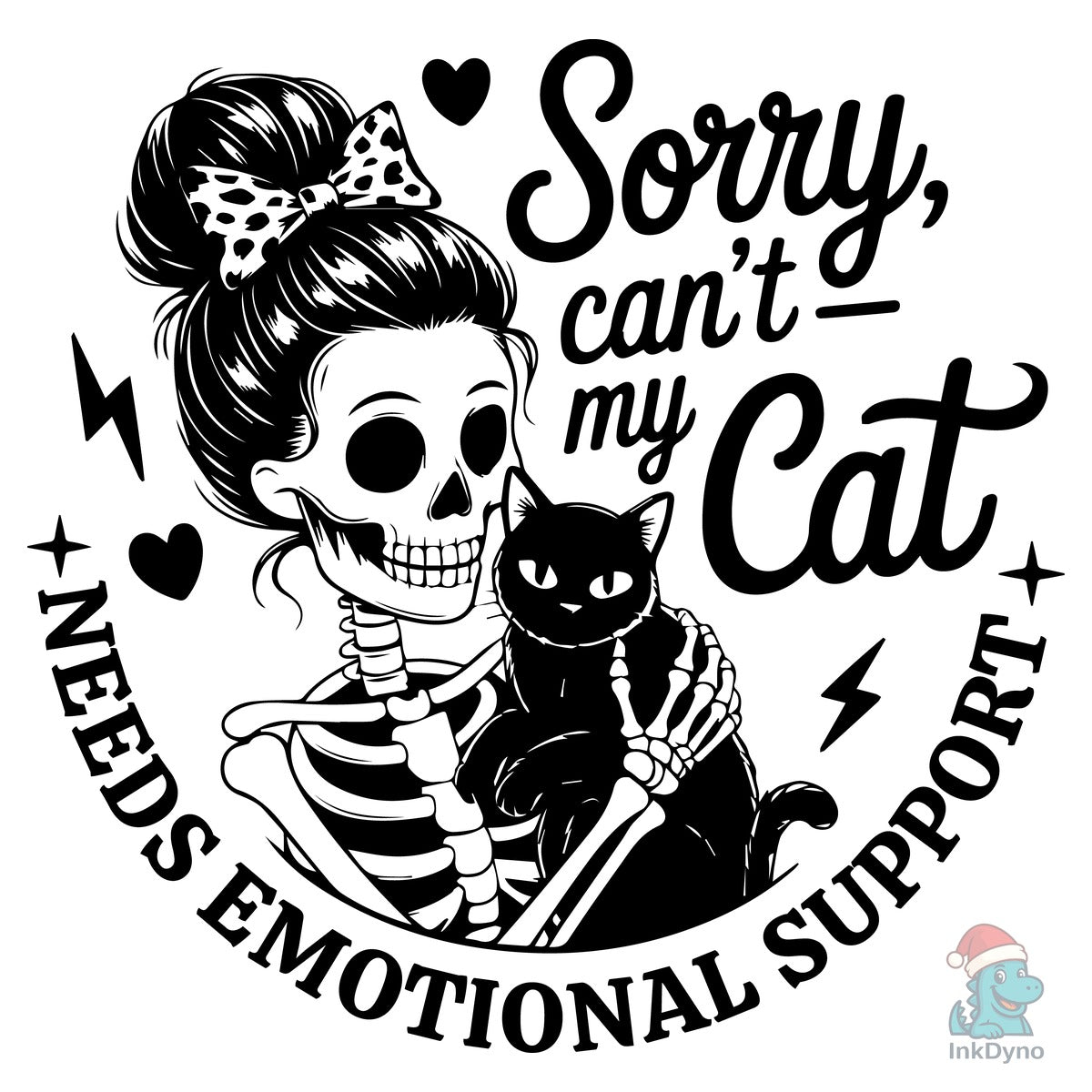 Girls Skeleton Cat Introvert Quotes