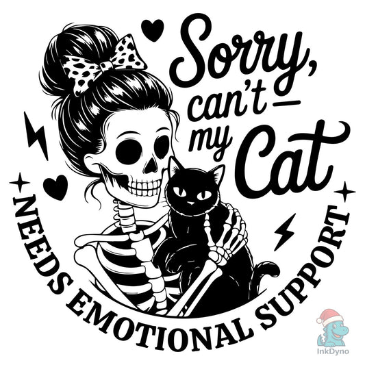 Girls Skeleton Cat Introvert Quotes - DTF Transfer