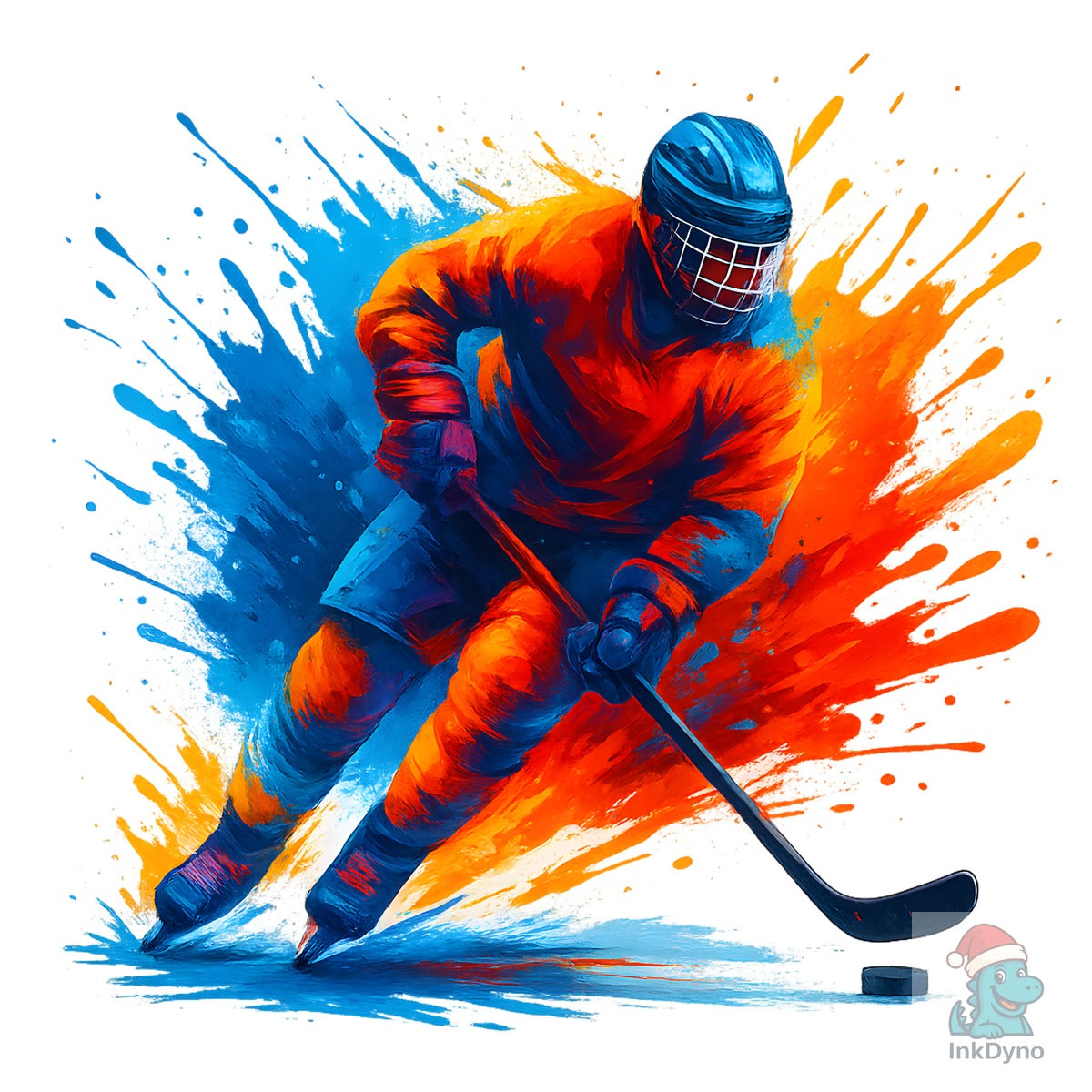 Colorful Ice Hockey T-shirt Design