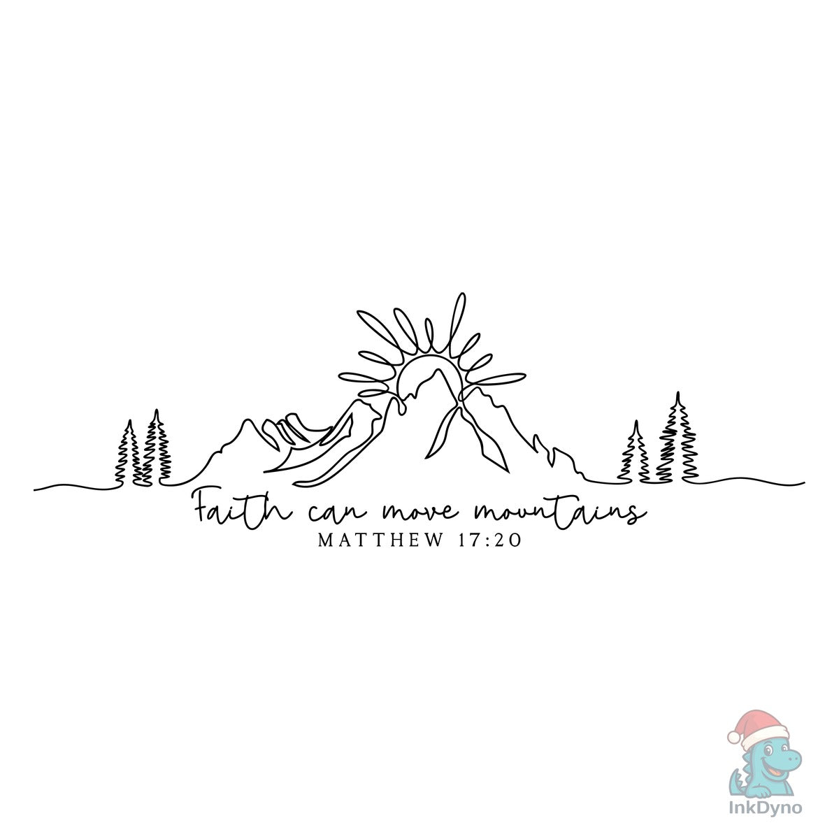 Faith Can Move Mountians Line Art