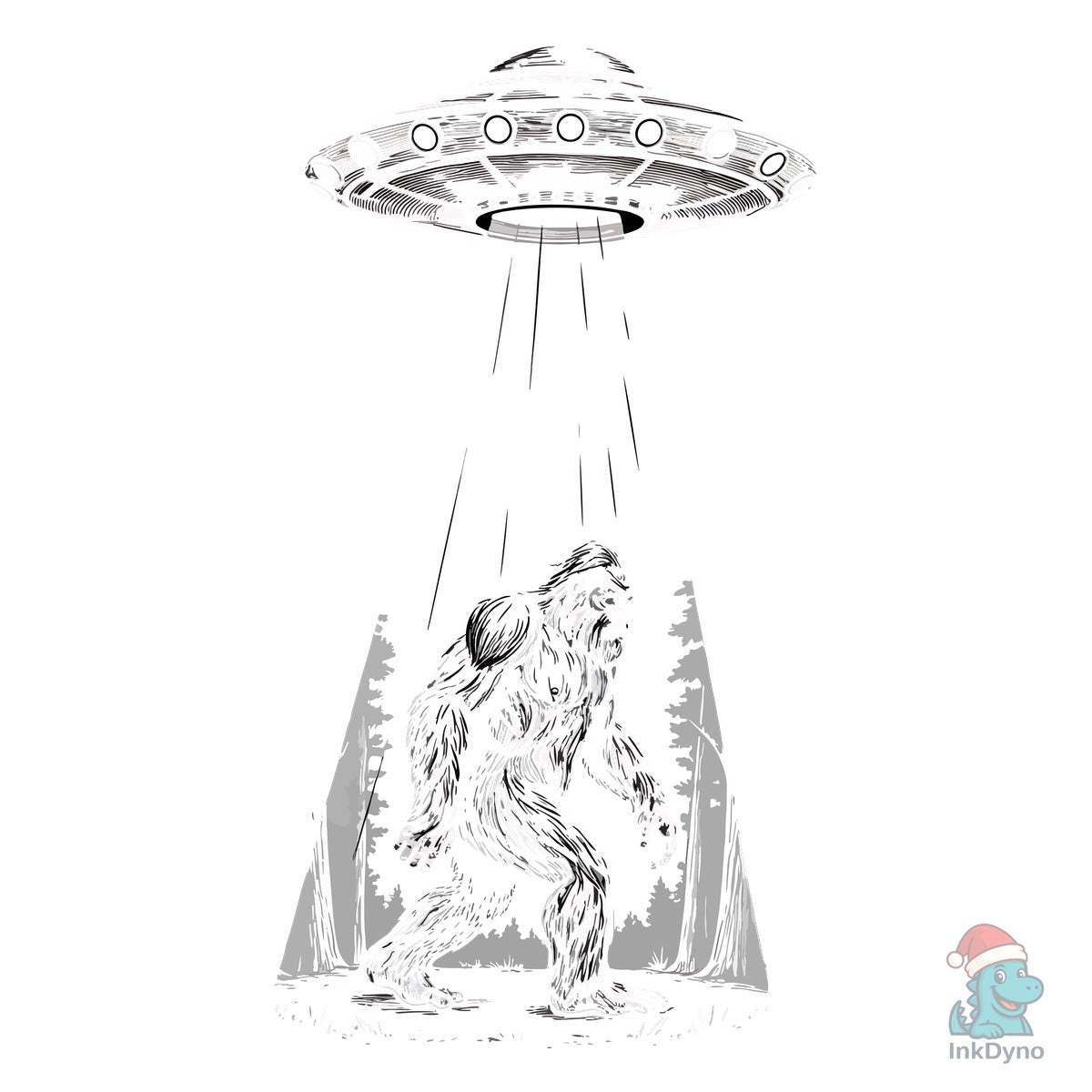 Bigfoot UFO Abduction Alien T-Shirt