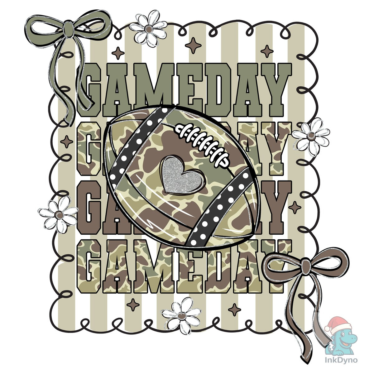 Camo Football Coquette Game Day