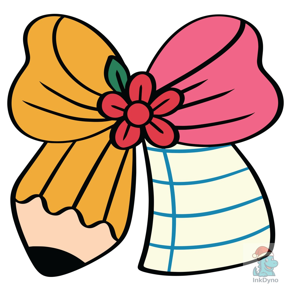 Pencil Coquette Bow Teacher Crayon