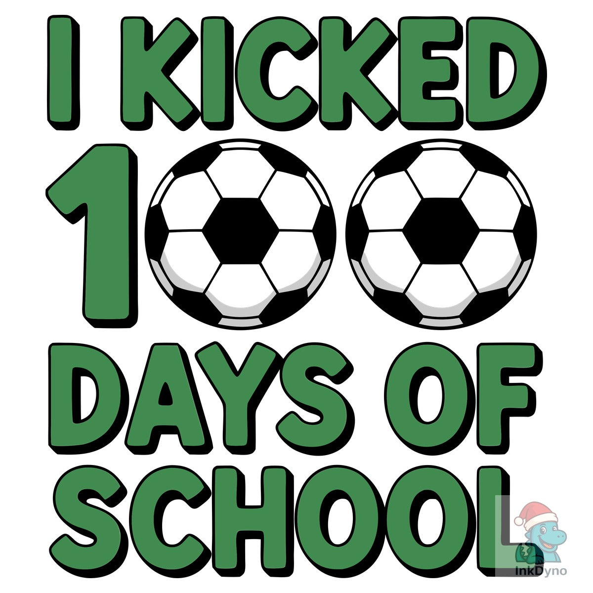 100 Days of School Soccer Graphic