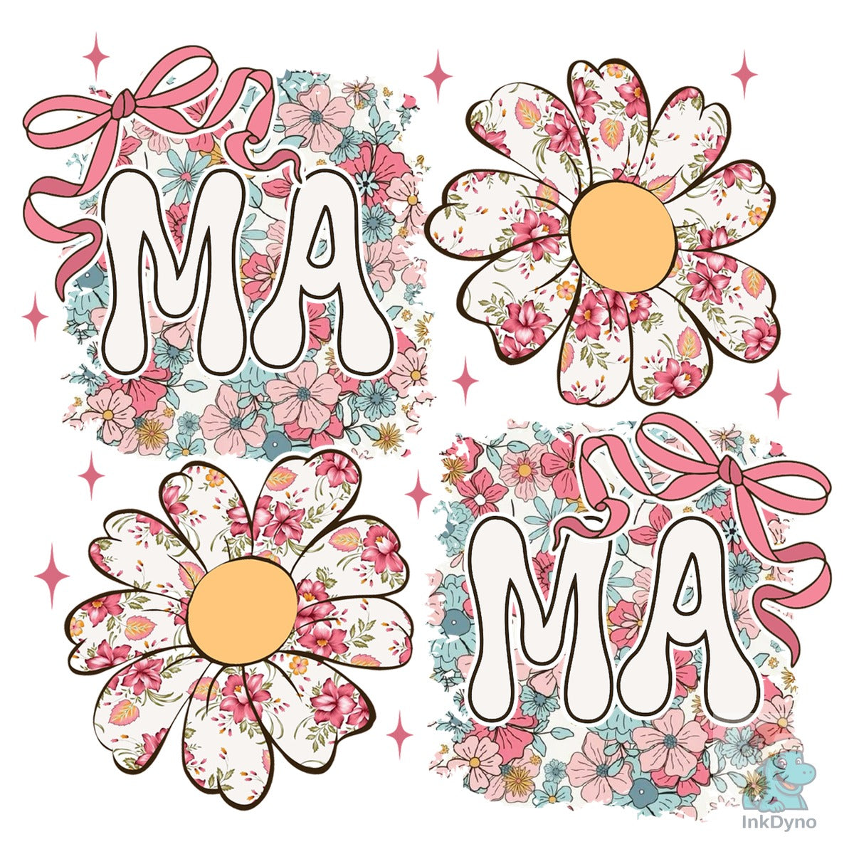 Floral MAMA Pink Daisy & Bow