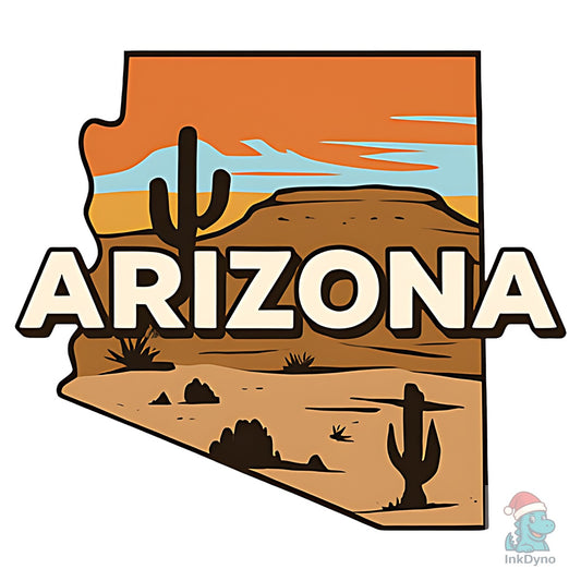 Arizona State Map - DTF Transfer