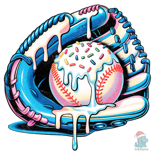 Baseball Drip Ice Cream Sprinkles Glove - DTF Transfer