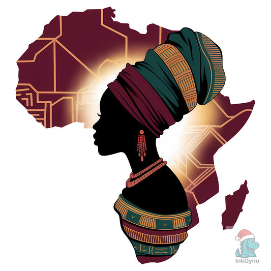 African American Map Melanin Queen - DTF Transfer