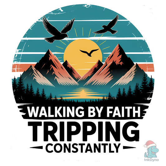 Walking by Faith Christian Bible Verse - DTF Transfer