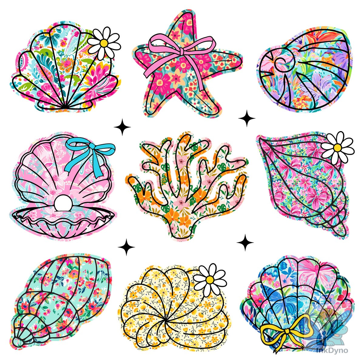 Floral Summer Seashell Coquette