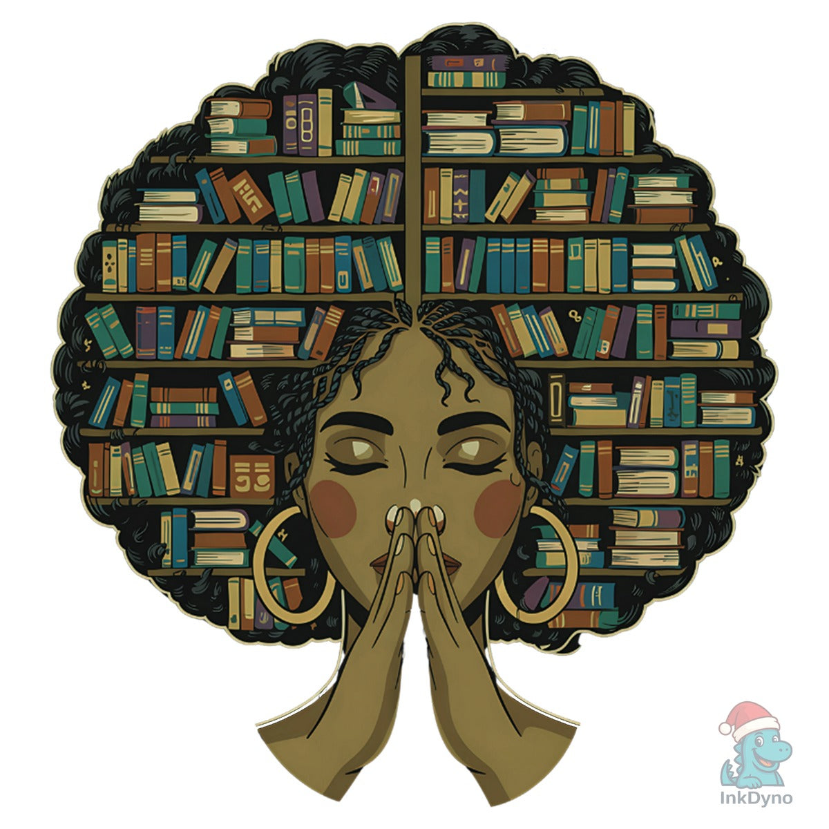 Afro Black Girl Book Lover Librarian