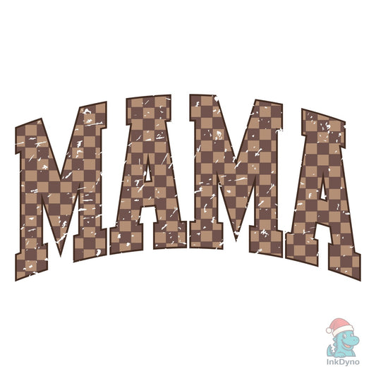 Retro Checkered Mama Graphic - DTF Transfer