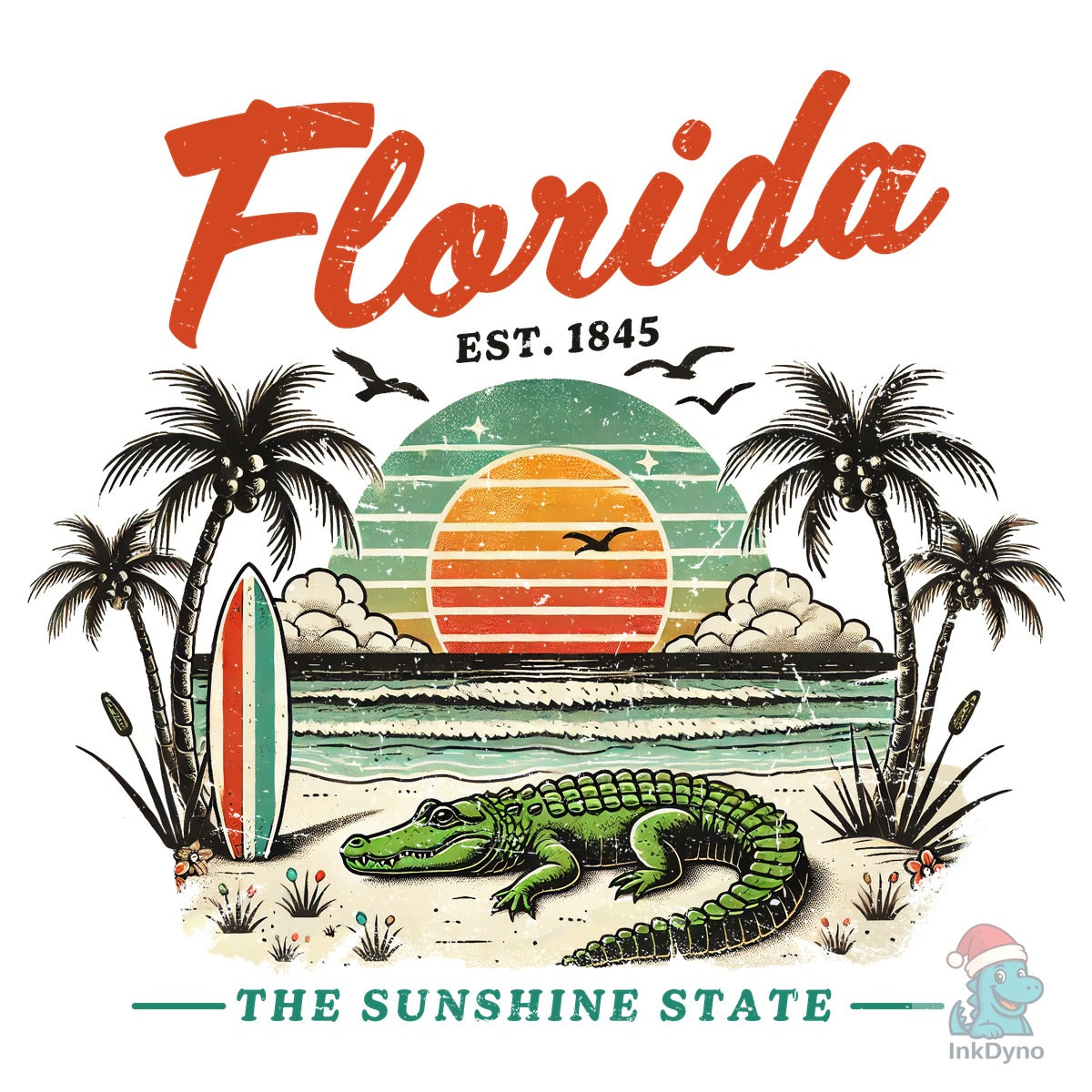 Florida Beach Alligator Sunset