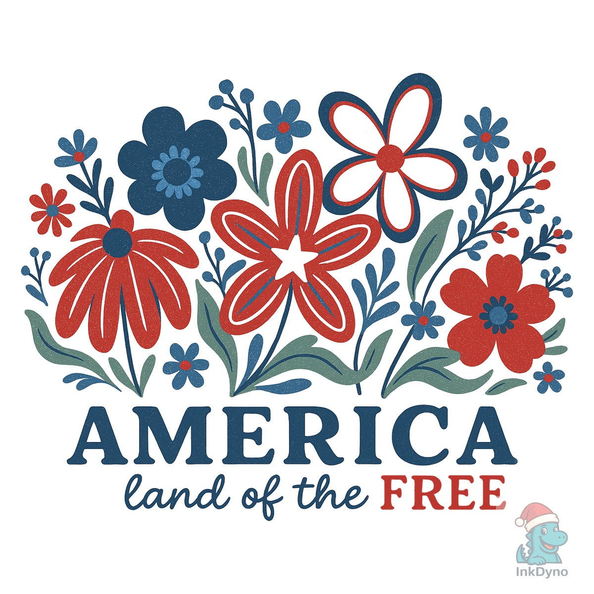 America Land of the Free Floral