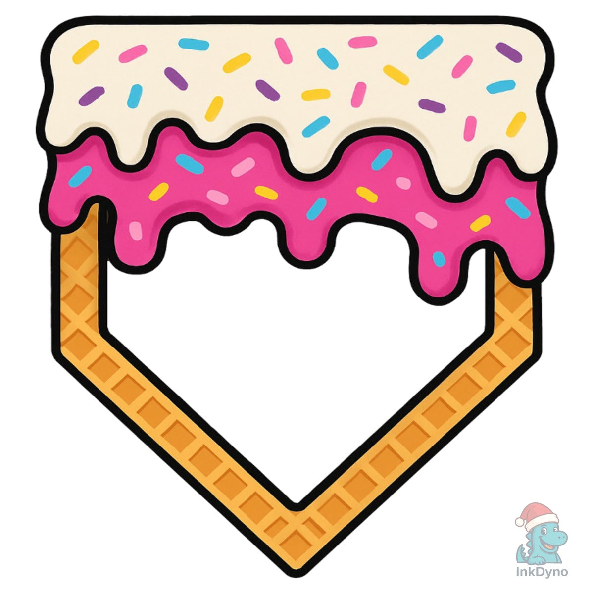 Baseball Ice Cream Home Plate Drip