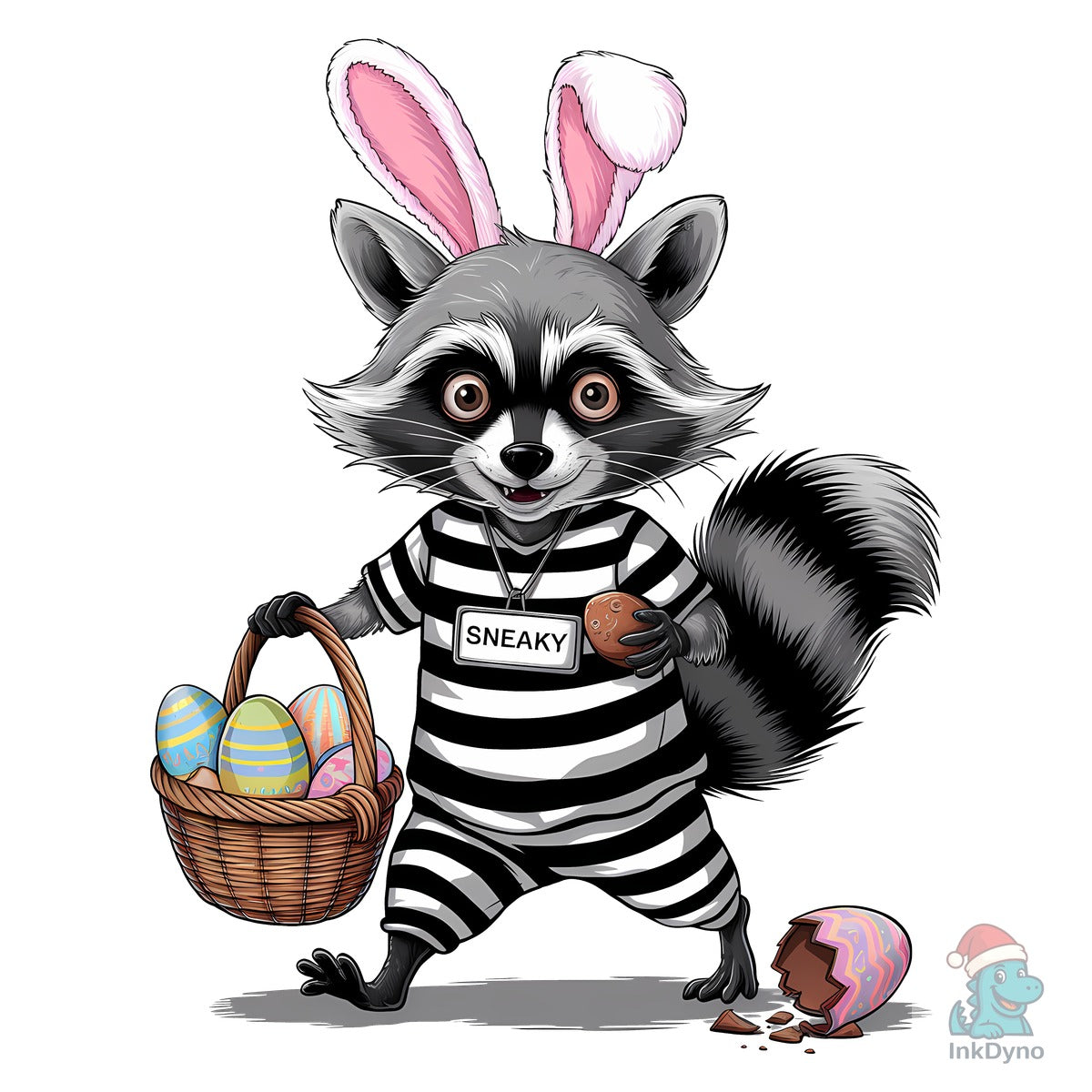 Raccoon Easter Bunny Thief Retro