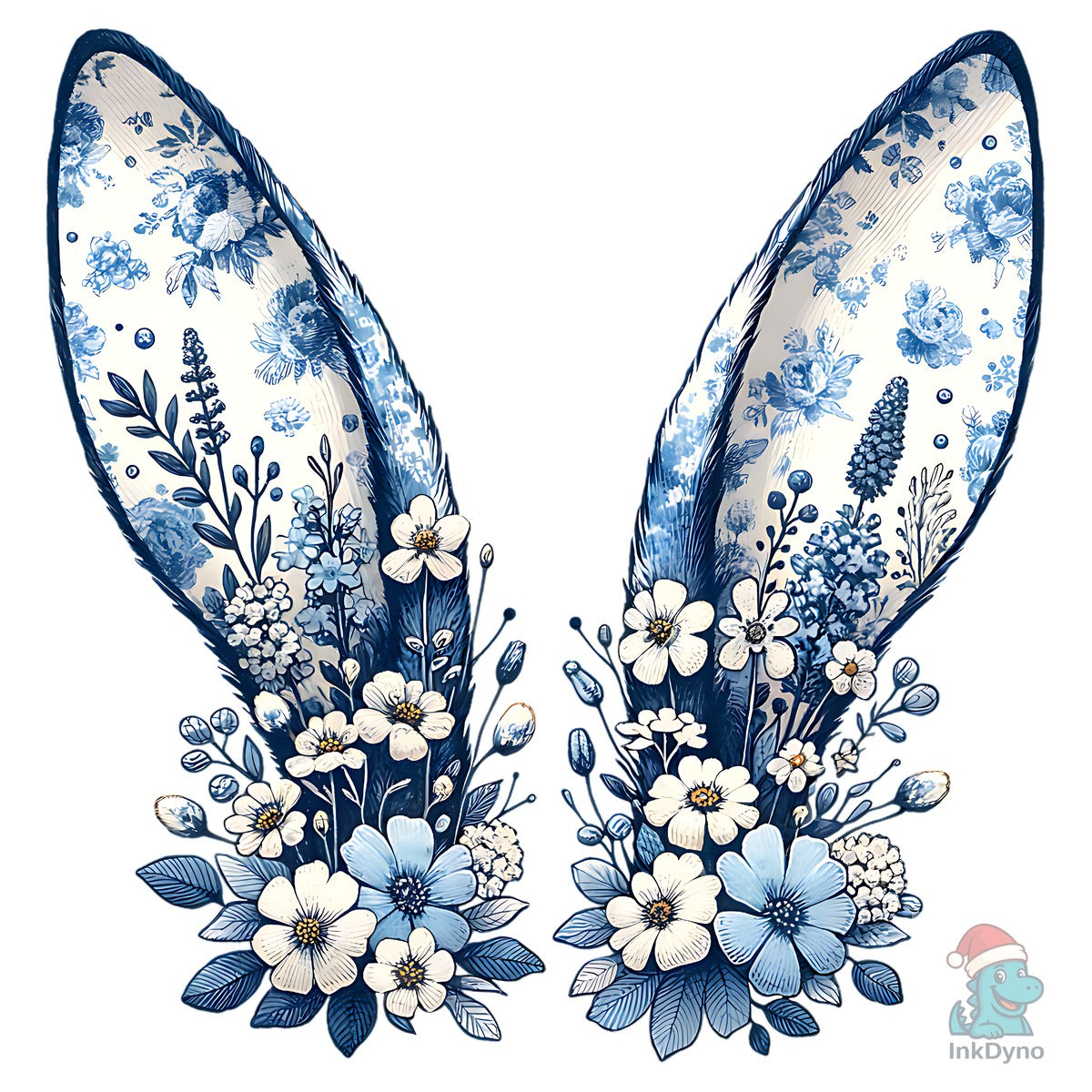 Easter Bunny Ears Floral Toile De Jouy