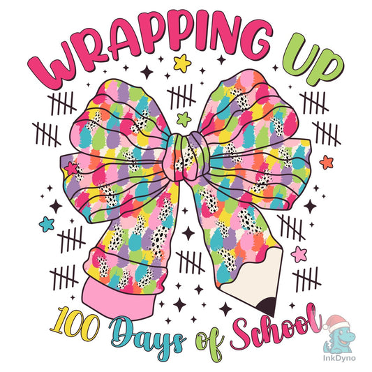 100 Days Coquette Bow Brushstroke - DTF Transfer