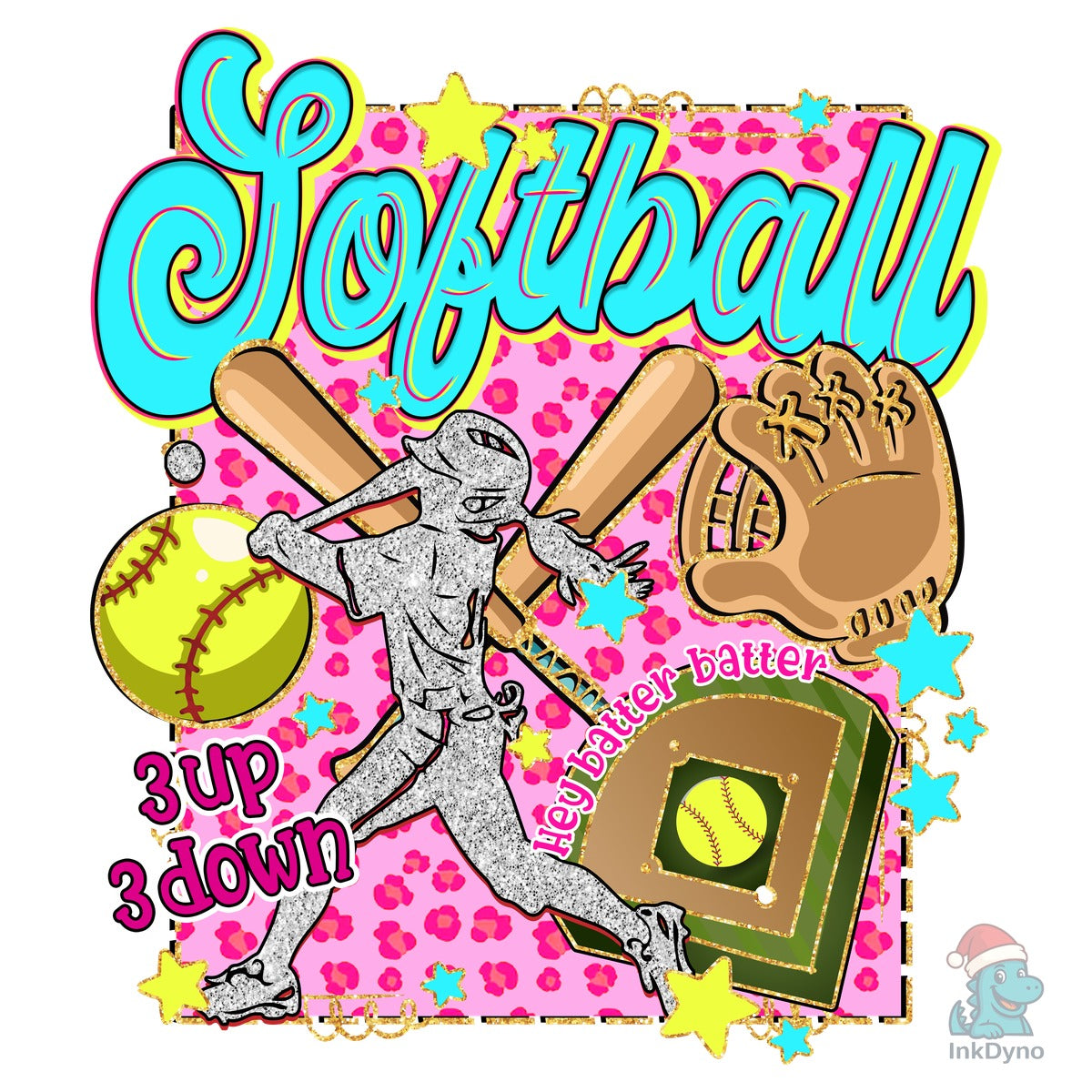 Retro Game Day Softball Design