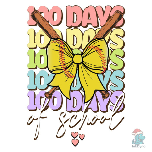 100 Days of School Sublimation Softball - DTF Transfer