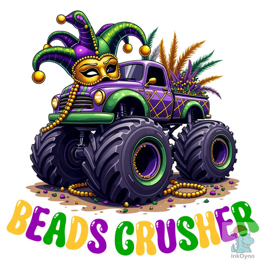Kids Monster Truck Beads Crusher Shirt - DTF Transfer