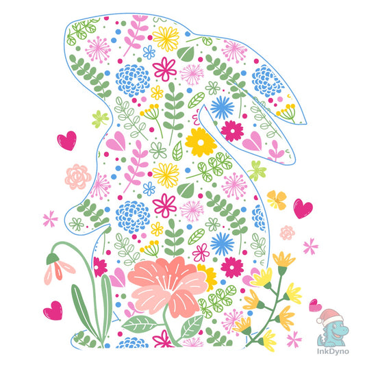 Spring Floral Easter Bunny - DTF Transfer