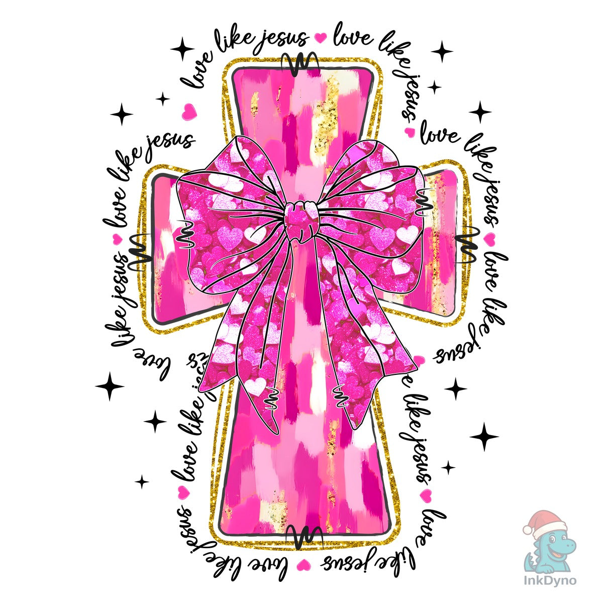 Jesus Valentine Cross Coquette Bow