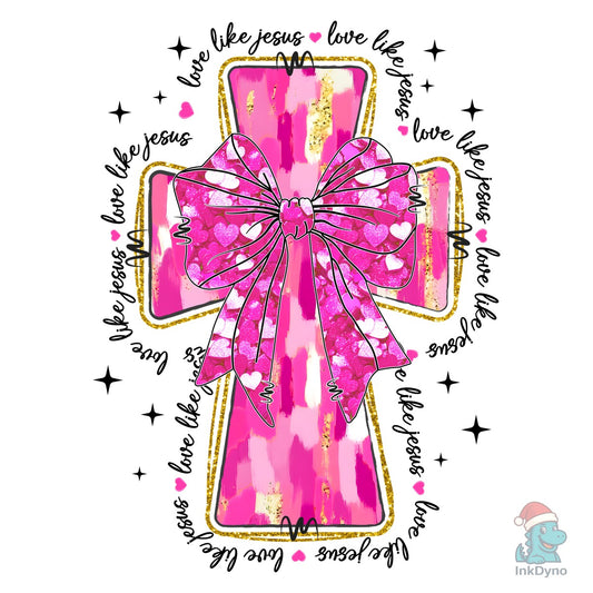 Jesus Valentine Cross Coquette Bow - DTF Transfer