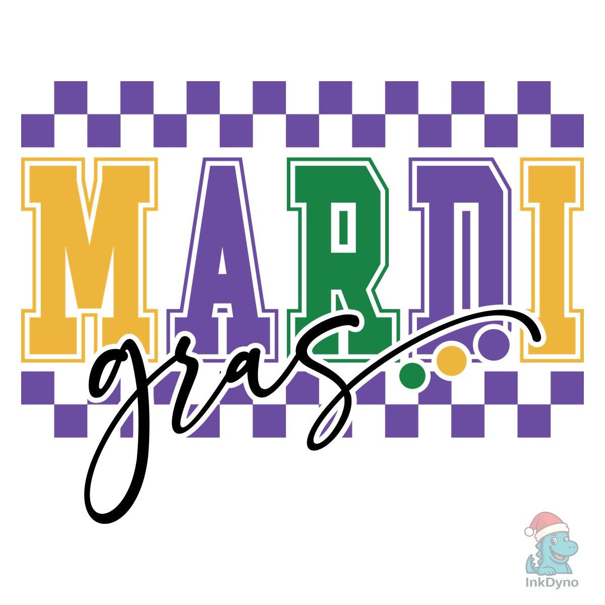 Retro Checkered Mardi Gras