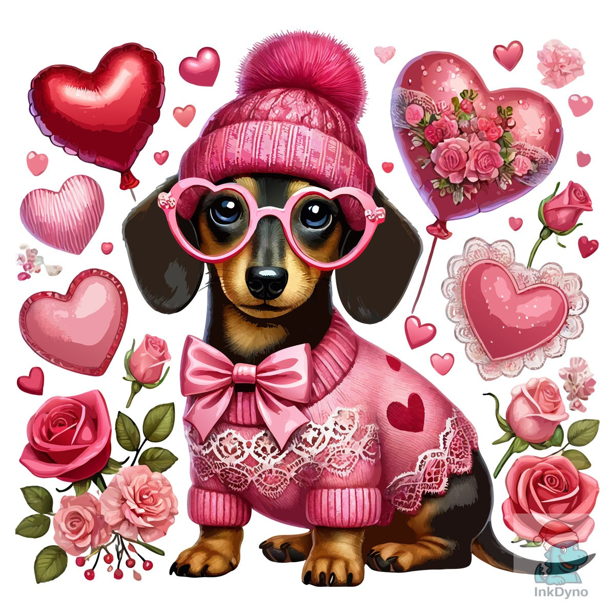 Valentine Dachshund Dog Love Themed