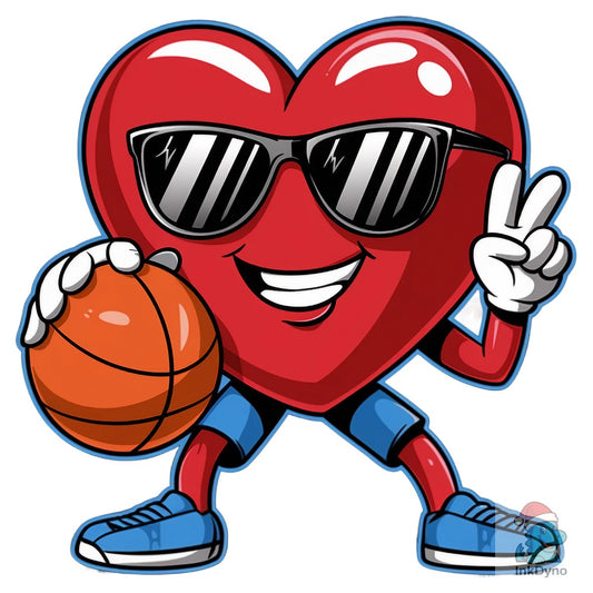 Valentine's Day Heart Basketball - DTF Transfer