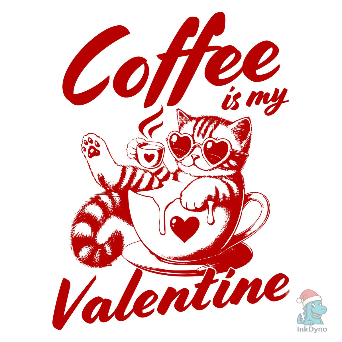 Funny Valentine's Day Cat Coffee