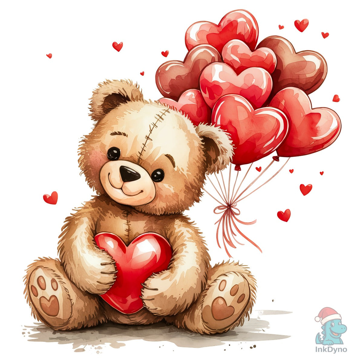Cute Teddy Bear so Happy with Valentine