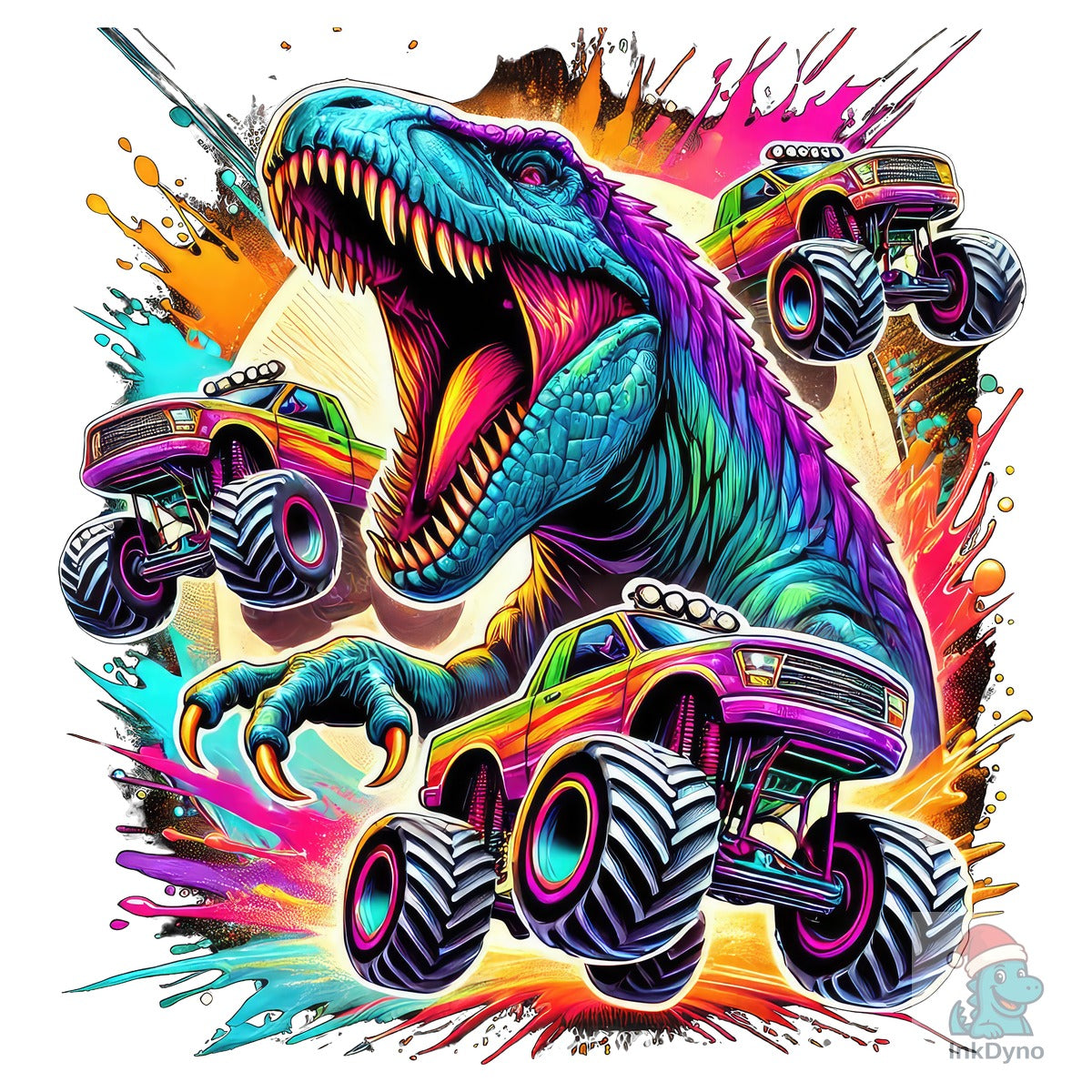 Dinosaur and Big Trucks Splash