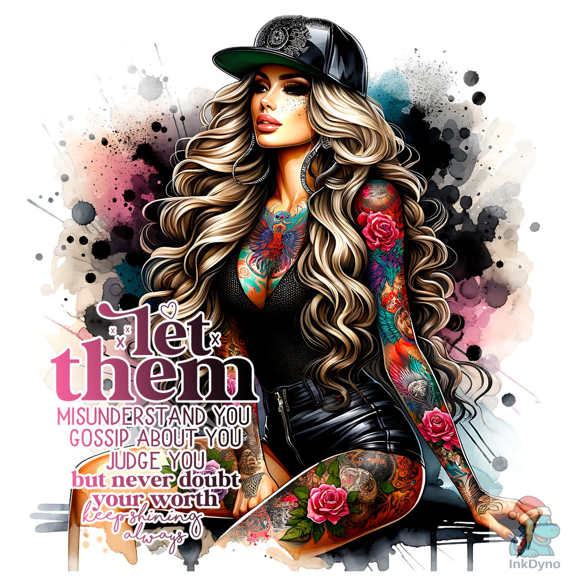 Let Them Motivational Tattoo Woman