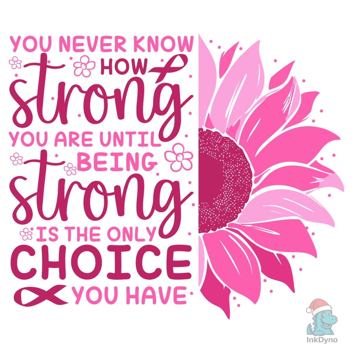 Pink Sunflower Breast Cancer Design