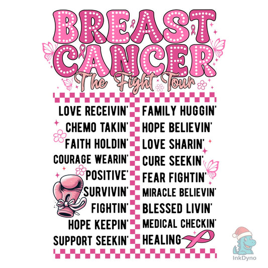 Breast Cancer the Fight Tour Shirt - DTF Transfer