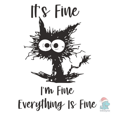 I'm Fine Cat Halloween Heat-Press Graphic